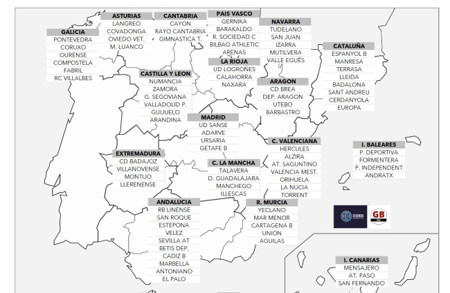 Mapa de la Segunda Federación.