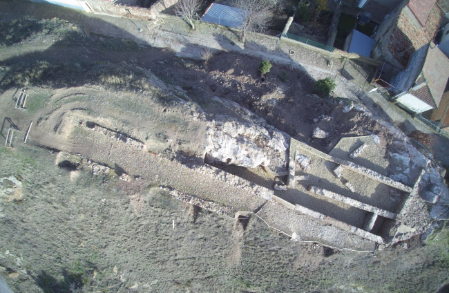 Vista aérea de las excavaciones.HDS