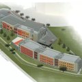 Sobre estas líneas, maqueta del Centro de Acogida de Protección Internacional de Soria.