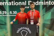 Hugo Sanz junto a su entrenador Carlos Palero.