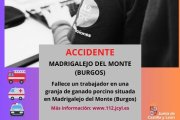 Información del 112 en redes sociales sobre el accidente laboral mortal en una granja de ganado porcino.