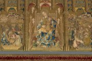 Retablo bordado de la Virgen y el Niño