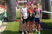 Marina Muñoz, del Triatlón Soriano, como ganadora de la prueba.