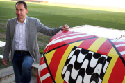 El técnico soriano Pablo Machín durante su presentación como técnico del Girona. / EL 9 SPORTIU-