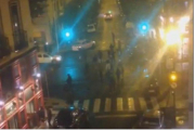 Una imagen de los incidentes en la noche de lunes en Sevilla.-