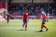 Lupu tras marcar el 2-0 el pasado domingo ante el Ebro. GONZALO MONTESEGURO