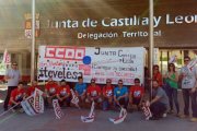 Concentración de ayer de los trabajadores.-DIARIO DE SORIA