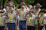 Miembros de los Boy Scouts, en una jura de bandera, en el 2009, en Hudson (Winsconsin).-Foto: KAREN BLEIER / AFP