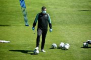 José Alejandro Huerta, en un entrenamiento del Numancia. Luis Ángel Tejedor.