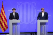 Carles Puigdemont y Oriol Junqueras.-FERRAN NADEU
