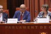 El exjefe de la unidad de Asuntos Internos de la Policía Nacional, Marcelino Martín Blas, durante su comparecencia en la comisión sobre la operación Cataluña en el Parlament.-EL PERIÓDICO