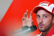 El italiano Andrea Dovizioso (Ducati), lider de MotoGP, en la conferencia de hoy en Misano (Italia)-ALEJANDRO CERESUELA