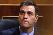 El presidente del Gobierno, Pedro Sánchez, en el Congreso.-JAVIER LIZÓN (EFE)