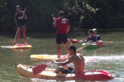 La plantilla del Numancia cambió ayer el césped por las aguas del Duero.-