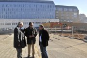 Delgado, López y Atienza en las obras del hospital-Valentín Guisande