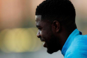Samuel Umtiti, en una reciente sesión de entrenamiento.-EFE / ALEJANDRO GARCÍA