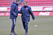Arrasate en el entrenamiento del jueves en el estadio de Los Pajaritos.-Mario Tejedor