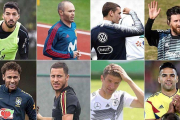 Luis Suárez, Iniesta, Griezmann, Messi, Neymar, Hazard, Müller y Falcao, estrellas de sus selecciones en el Mundial.-EL PERIÓDICO
