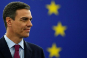 El presidente del Gobierno, Pedro Sánchez, durante su intervención en el Parlamento Europeo.-REUTERS / VINCENT KESSLER