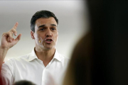 Pedro Sánchez, durante un acto en Fuenlabrada (Madrid), el pasado martes.-JUAN MANUEL PRATS