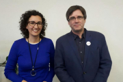 Marta Rovira y Carles Puigdemont, en una imagen reciente en Bruselas.-/ PERIODICO