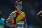El atleta español, Bruno Hortelano, durante la prueba de los 200 metros de los Juegos Olímpicos de Río.-FERNANDO BIZERRA JR / EFE
