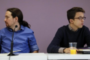 Pablo Iglesias e Íñigo Errejón, durante el consejo ciudadano estatal, el pasado sábado, en Madrid.-EFE