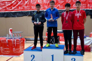 Javier Barrios en lo más alto del podio como campeón nacional.-HDS
