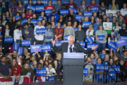 Bernie Sanders, durante un acto de campaña en Madison (Wisconsin).-SCOTT OLSON / AFP