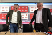 Pepe Álvarez (izquierda) e Ignacio Fernádez Toxo (derecha), lideres de UGT y CCOO, respectivamente.-