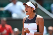 Muguruza celebra la victoria en Roland Garros.-AFP