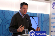 El coordinador general del PPC, Xavier García Albiol, este lunes en la sede del partido.-ACN / MARIA BELMEZ