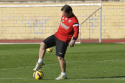 Anquela en un entrenamiento de esta semana.-Valentín Guisande