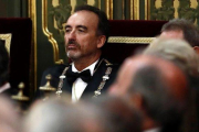 Manuel Marchena, entre un mar de cabezas durante la apertura del año judicial.-POOL