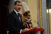 El Rey Felipe VI, acompañado de su familia, ha pronunciado el tradicional discurso con el que se da por inaugurada solemnemente la legislatura-JUAN MANUEL PRATS