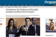 El artículo dedicado a Ciutadans y Albert Rivera, en 'The Guardian', este viernes.-