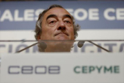 Juan Rosell, en un acto de la CEOE en Madrid.-EFE / JUAN CARLOS HIDALGO