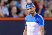 Nadal, durante el partido en el que ha perdido ante Nishikori, este sábado.-AFP