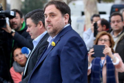 Oriol Junqueras, a su llegada a la Audiencia Nacional.-JUAN MANUEL PRATS