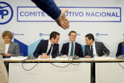 El presidente del PP, Pablo Casado, en un Comité Ejecutivo Nacional.-JOSÉ LUIS ROCA