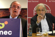 El presidente de Pimec, Josep González (i), y el presidente de 'Foment del Treball', Josep Sánchez Llibre (d).-EL PERIÓDICO (ARCHIVO)