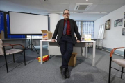 Rafael Arenas, presidente de Societat Civil Catalana, ayer en su sede.-JULIO CARBÓ