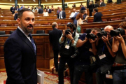 El líder de Vox, Santiago Abascal, en el Congreso de los Diputados.-EFE