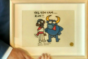 El dibujo de Mikel Urmeneta, con Barack Obama vestido de mozo pamplonica ante el toro Testis.-TWITTER