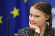 Greta Thunberg, en el Parlamento europeo, en Estrasburgo.-AFP / FREDERICK FLORIN