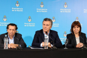 El presidente, Mauricio Macri, y la ministra de Seguridad, Patricia Bullrich, durante una rueda de prensa en Río Cuarto, Córdoba-PRESIDENCIA DE ARGENTINA