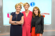 Inés Ballester, Maria Casado y Macarena Berlín, presentadoras en TVE-1 de Amigas y conocidas, La mañana y Saber vivir, respectivamente.-EL PERIÓDICO