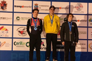 Lucas Izquierdo y Élgar Lloret en el pódium del Campeonato de España de Triatlón de Invierno.-DEPORAMA TRIATLÓN SORIANO