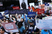 Cientos de manifestantes en una marcha a favor del programa DACA, el 30 de agosto, en Nueva York.-AFP / SPENCER PLATT