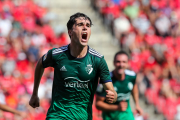 Javi Martínez eufórico tras el gol anotado al Mallorca que daba los tres puntos a Osasuna. CA Osasuna